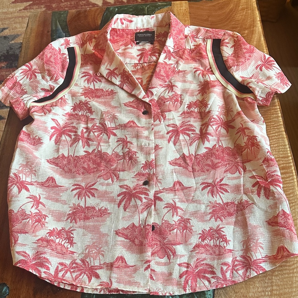 Scotch & Soda Tropical Red and White Shirt